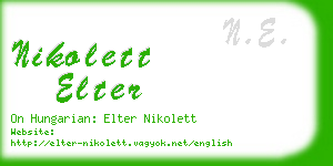 nikolett elter business card